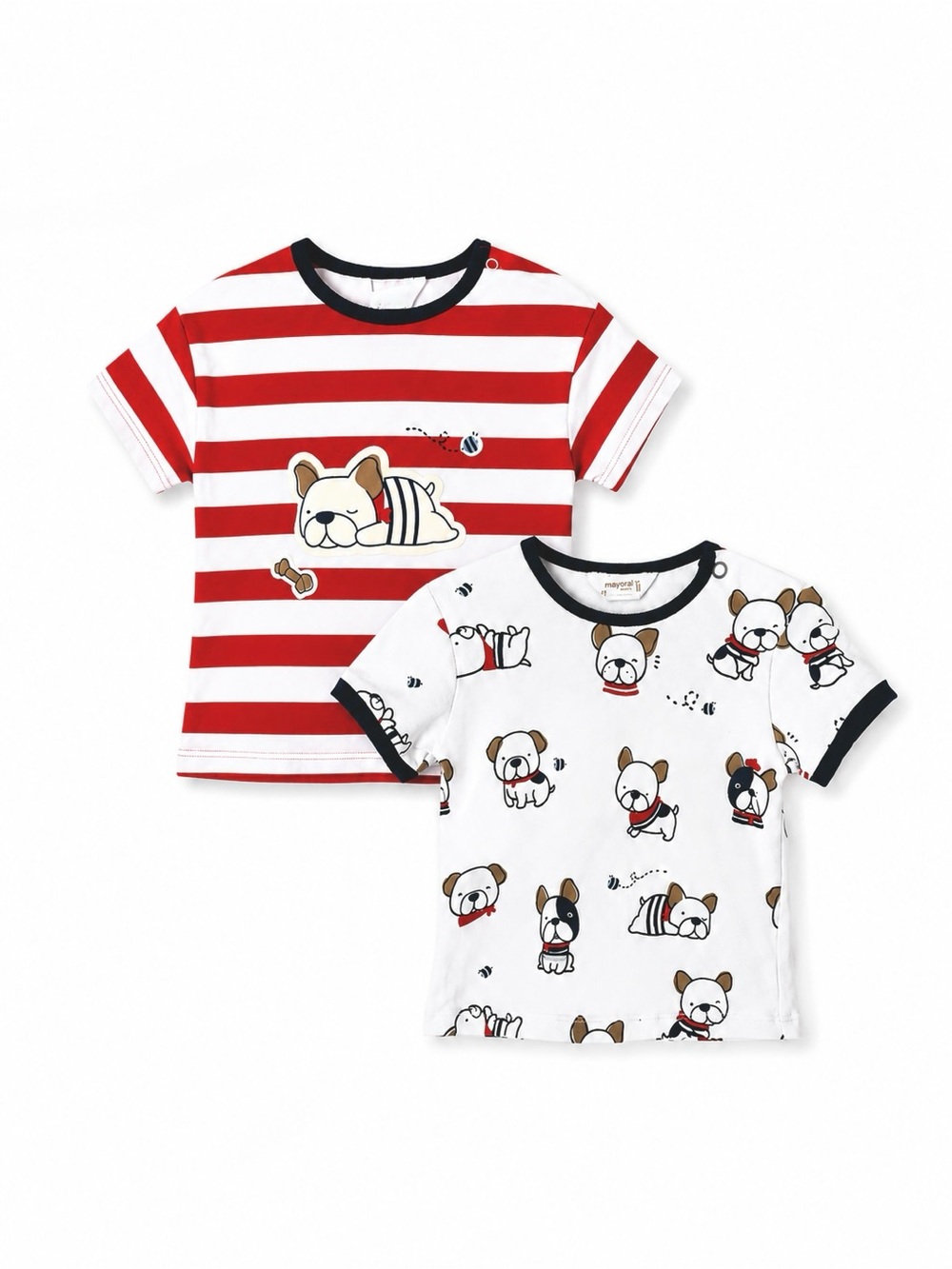Mayoral Baby Boy Shirt Lot 2 Dog Print Striped Tees 6-9M 12M